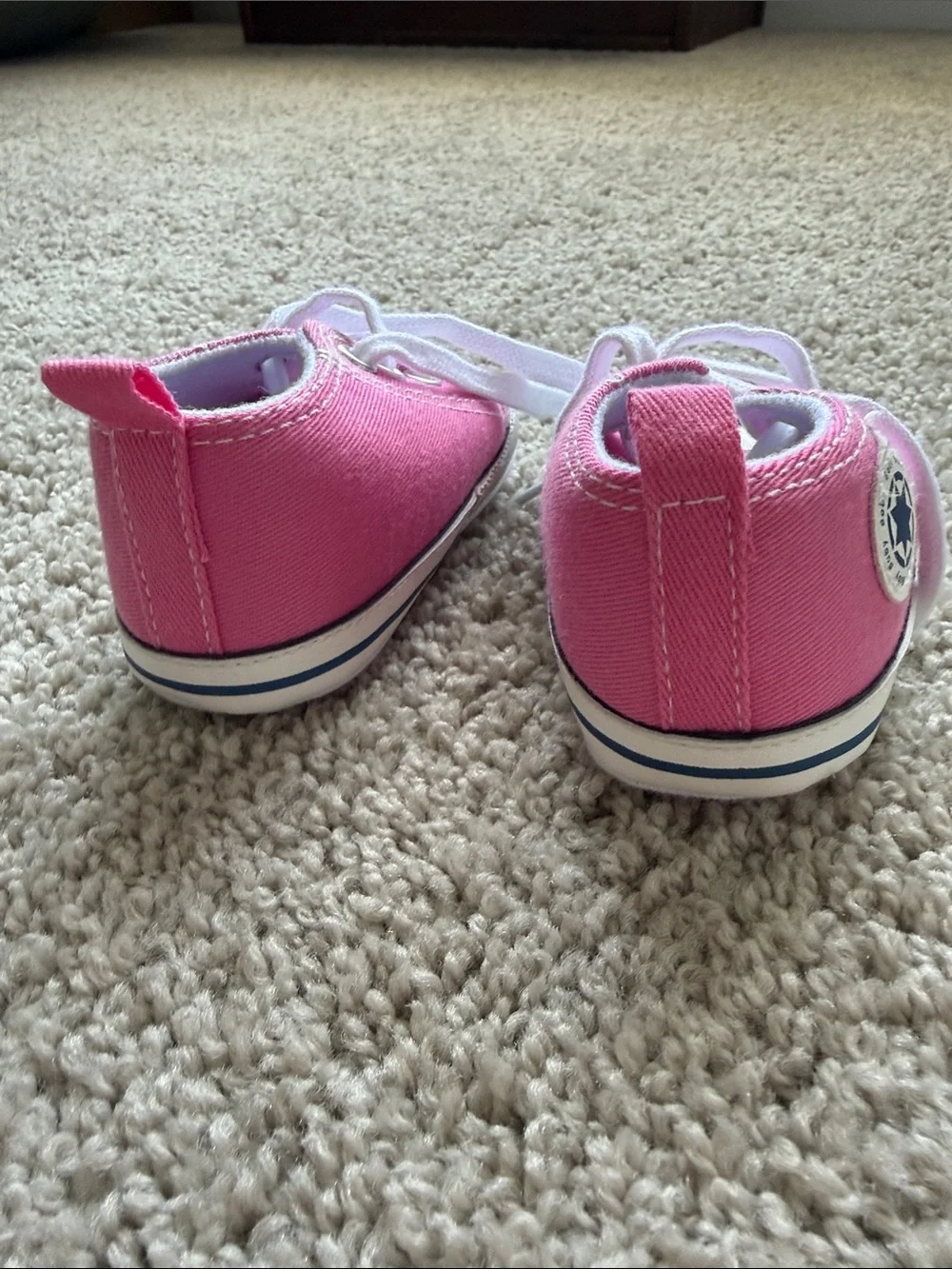 Baby Pink Canvas Lace-Up Shoes | 6-12 months